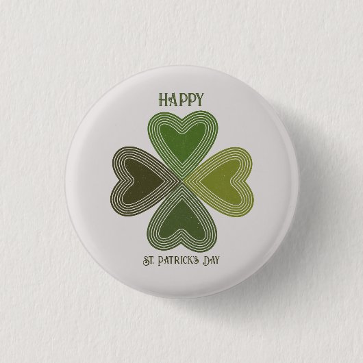 Retro Irish Celtic Shamrock St Patrick's Day Ronde Button 3,2 Cm (Voorkant)