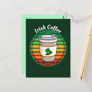 Retro  Irish Coffee Hot Drink om te gaan Briefkaart
