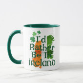 Retro  Irish Flag Mok, Ierland Print Coffee Mok (Links)