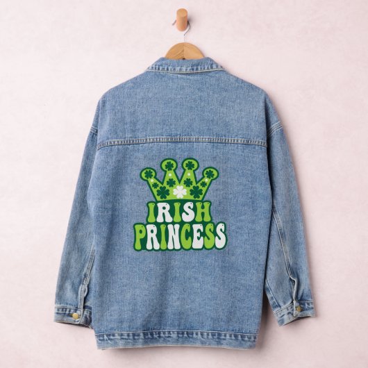 Retro Irish Princess St. Patrick's Day Denim Jacket (Hangar)