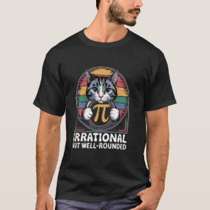 Retro Irrationele Maar Wel Afgeronde Kat Pi Dag Wi T-shirt