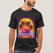 Retro Island Squirrel in Neon Sunset T-shirt (Voorkant)