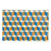 Retro isometrische kubussen, geometrische illusie kussensloop (Achterkant)