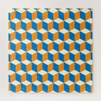 Retro isometrische kubussen, geometrische illusie legpuzzel