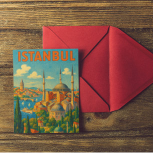Retro Istanboel Turkije Hagia Sophia Briefkaart