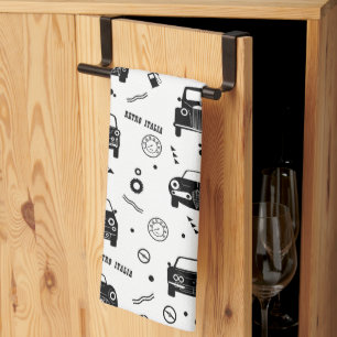 Retro Italia Motif de voiture Serviettes de cuisin