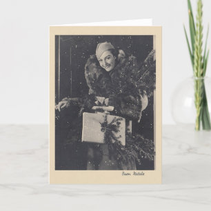 Retro Italiaans Buon Natale Kerst Kaart