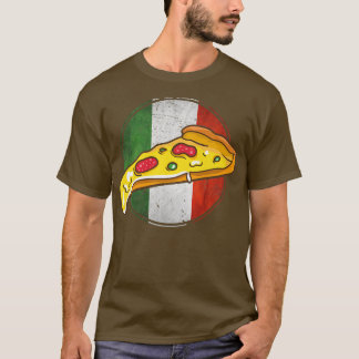 Retro Italiaanse vlag Italië Pizza Slice Funny Ita T-shirt