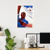 retro Italiaanse wintersport ski reis Poster (Thuiskantoor)