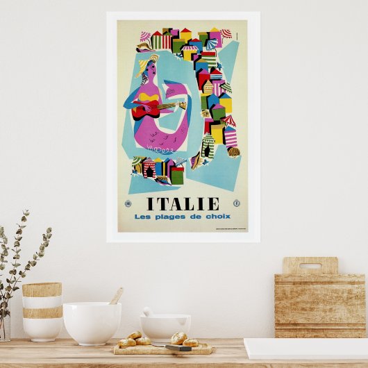 Retro Italië reizen adverteren Poster (Keuken)
