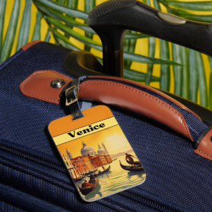 Retro Italië Venetië Grote Kanaal Vakantie Souveni Bagagelabel
