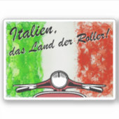 Retro Italien das Land der Roller Sticker (Voorkant)