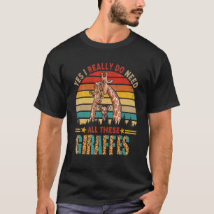  Retro Ja ik heb echt al deze Giraf nodig T-shirt