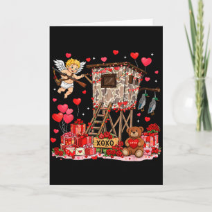 Retro jacht eend camouflage baby cupido Valentijns Kaart