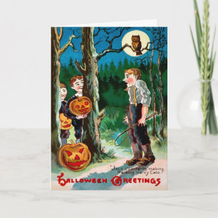Retro Jack o' Lantern Halloween Kaart