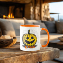 Retro Jack O Lantern Halloween Koffiemok