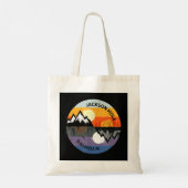 Retro  Jackson Hole, Wyoming Souvenir Tote Bag (Achterkant)