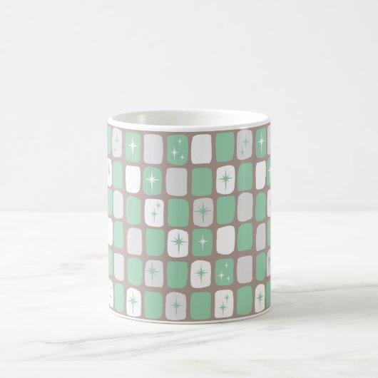 Retro Jade Starbursts Café Mug (Centre)