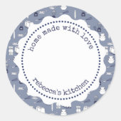 Retro Jambliklabel | Thuisgemaakt in Mason-pot Ronde Sticker (Voorkant)