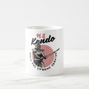 Retro Japans Kendo - Alleen het sterke Survive Koffiemok
