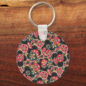 Retro Japans Kimono Origami SakuraFlower Pattern Sleutelhanger (Voorkant)