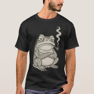Retro Japanse Chagrijnige Kikker Rookpijp Vintage T-shirt