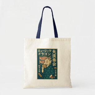 Retro Japanse draak Tote Bag