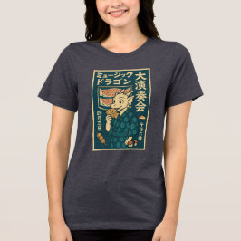 Retro Japanse draak Tri-Blend Shirt