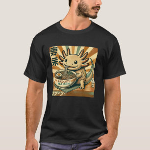 Retro Japanse Kunst Wilde Noedel Liefhebber Axolot T-shirt