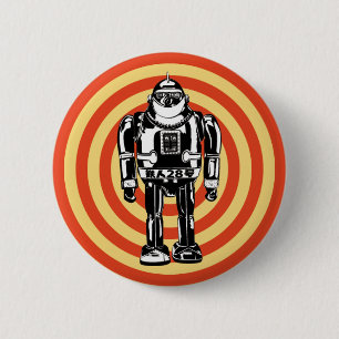 Retro Japanse robot Ronde Button 5,7 Cm