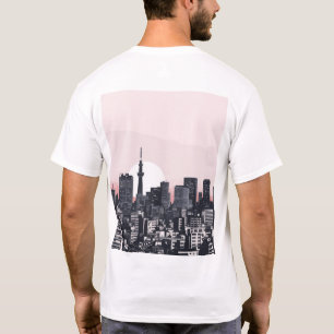 Retro Japanse Stad Skyline 90s Vibes T-shirt