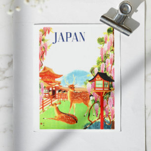  Retro jaren 1930 Travel Poster Herten Japan Azië Briefkaart