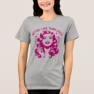 Retro jaren 1950 Glam Girl Funny Sarcastic Quote Tri-Blend Shirt