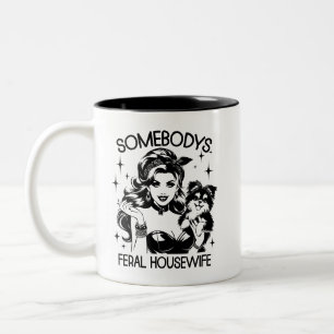 Retro jaren 1950 Glam Girl Funny Sarcastic Quote Tweekleurige Koffiemok