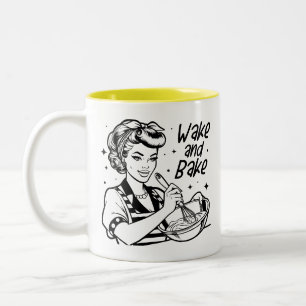 Retro jaren 1950 Glam Girl Funny Sarcastic Quote Tweekleurige Koffiemok