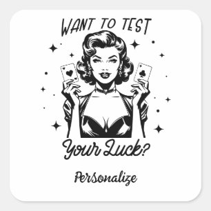 Retro jaren 1950 Glam Girl Funny Sarcastic Quote Vierkante Sticker