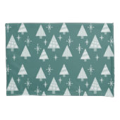 Retro jaren 1950 Kerstbomen Blauwgroen Groen Kussensloop (Voorkant)