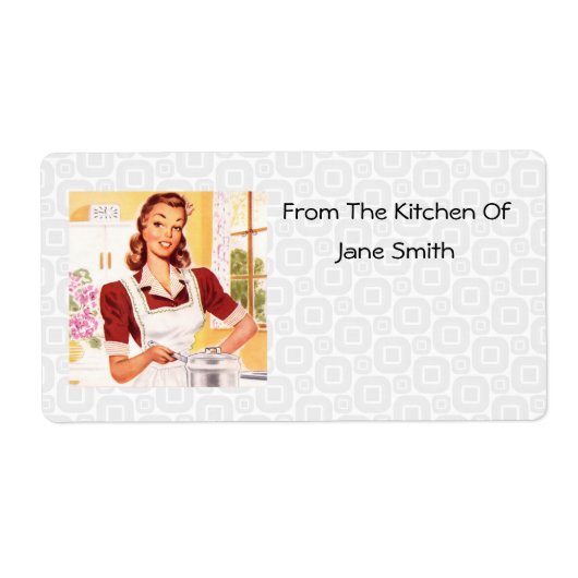 Retro jaren '50 Cook Kitchen Labels (Voorkant)