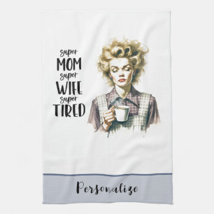 Retro jaren 50 Huisvrouw Funny Sarcastic Humor Theedoek