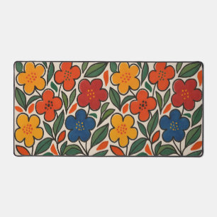 Retro jaren 60 bloemmotief bureaumat