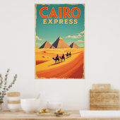Retro jaren 60 Egypte:  Caïro Express Poster (Keuken)