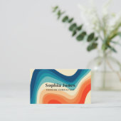 Retro  jaren 70 Regenboog Visitekaartje (Staand voorkant)