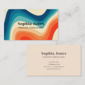 Retro  jaren 70 Regenboog Visitekaartje (Voorkant / Achterkant)