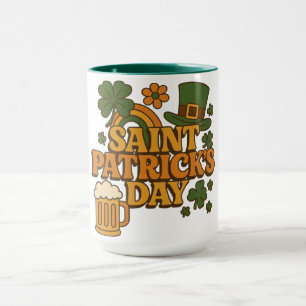 Retro jaren 70 St. Patrick's Day Mok
