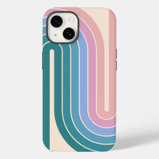 Retro jaren '70 Stijl Geboogd Strepen Geometrisch Case-Mate iPhone 14 Hoesje