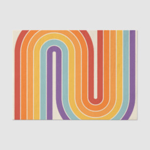 Retro jaren '70 Stijl Geboogd Strepen Geometrisch Tissuepapier