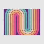 Retro jaren '70 Stijl Geboogd Strepen Geometrisch  Tissuepapier (Voorkant)