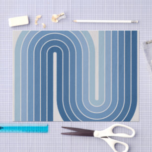 Retro jaren '70 Stijl Geboogd Strepen Geometrisch Tissuepapier