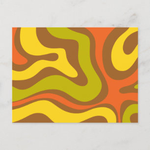 Retro  jaren '70 wervelen Abstract Funky Briefkaart