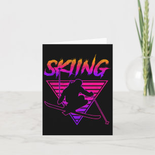 Retro jaren 80 skiën _1 kaart